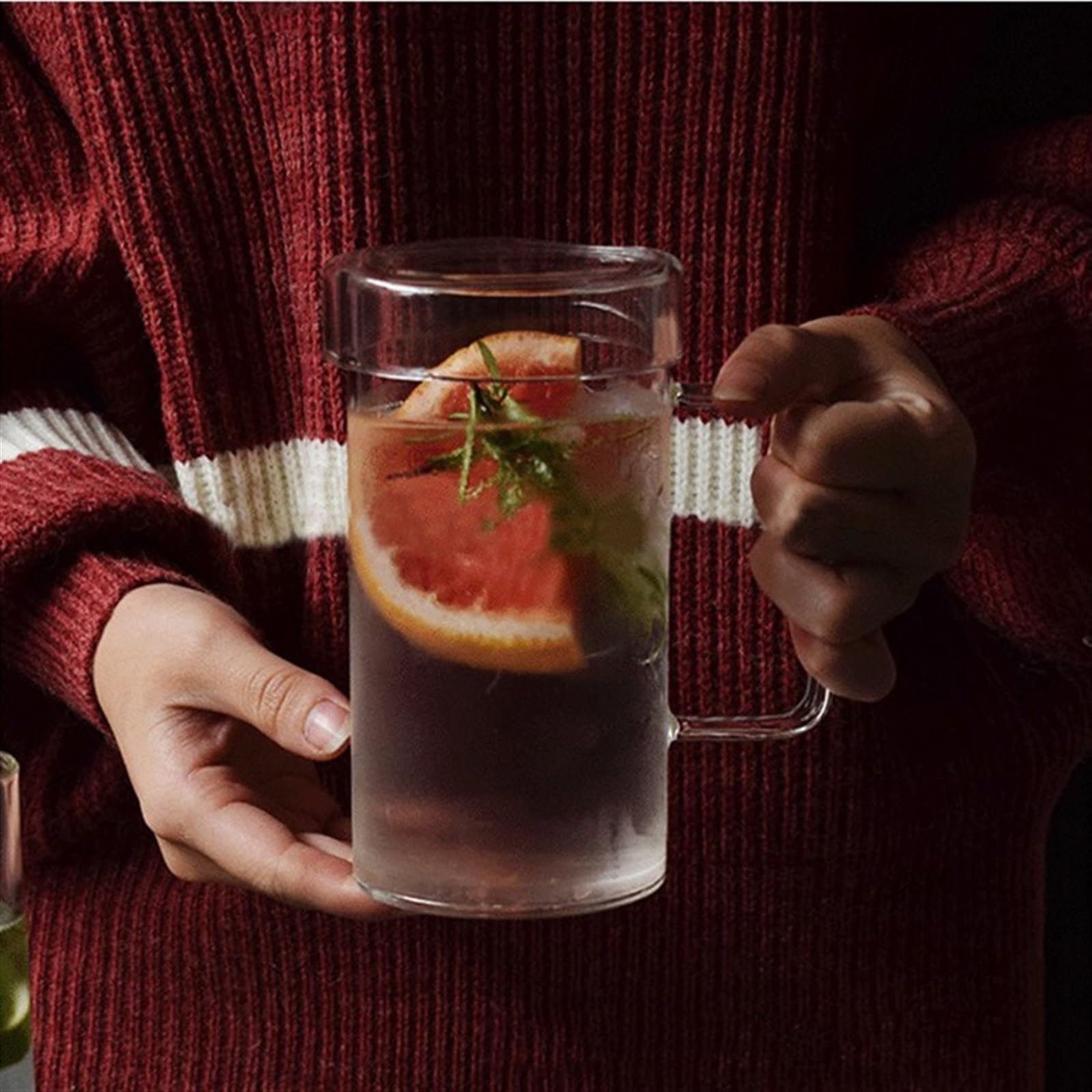 Kubki Kubki do kawy Filiżanki Kubek do kawy 700ml, ręcznie robiony, odporny na ciepło, przezroczysty szklany kubek do kawy, herbata, mleko, sok, woda, kubek do picia piwa, naczynia biurowe (Color : B