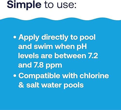 Miniatura 5 de HTH Pool Care pH abajo, reduce el pH, producto químico para piscina, 5 libras