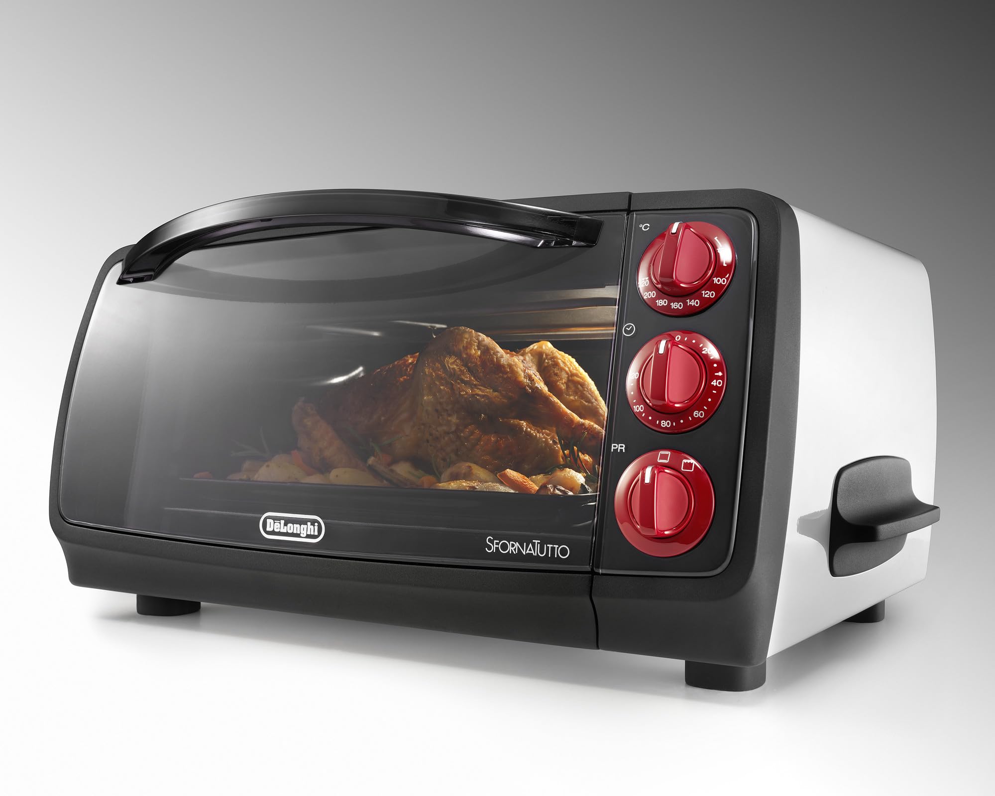 De'Longhi EO14902.W Sfornatutto Forno elettrico 14L, 5 funkcji, termostat, timer, czarno-biały 52x41x26cm