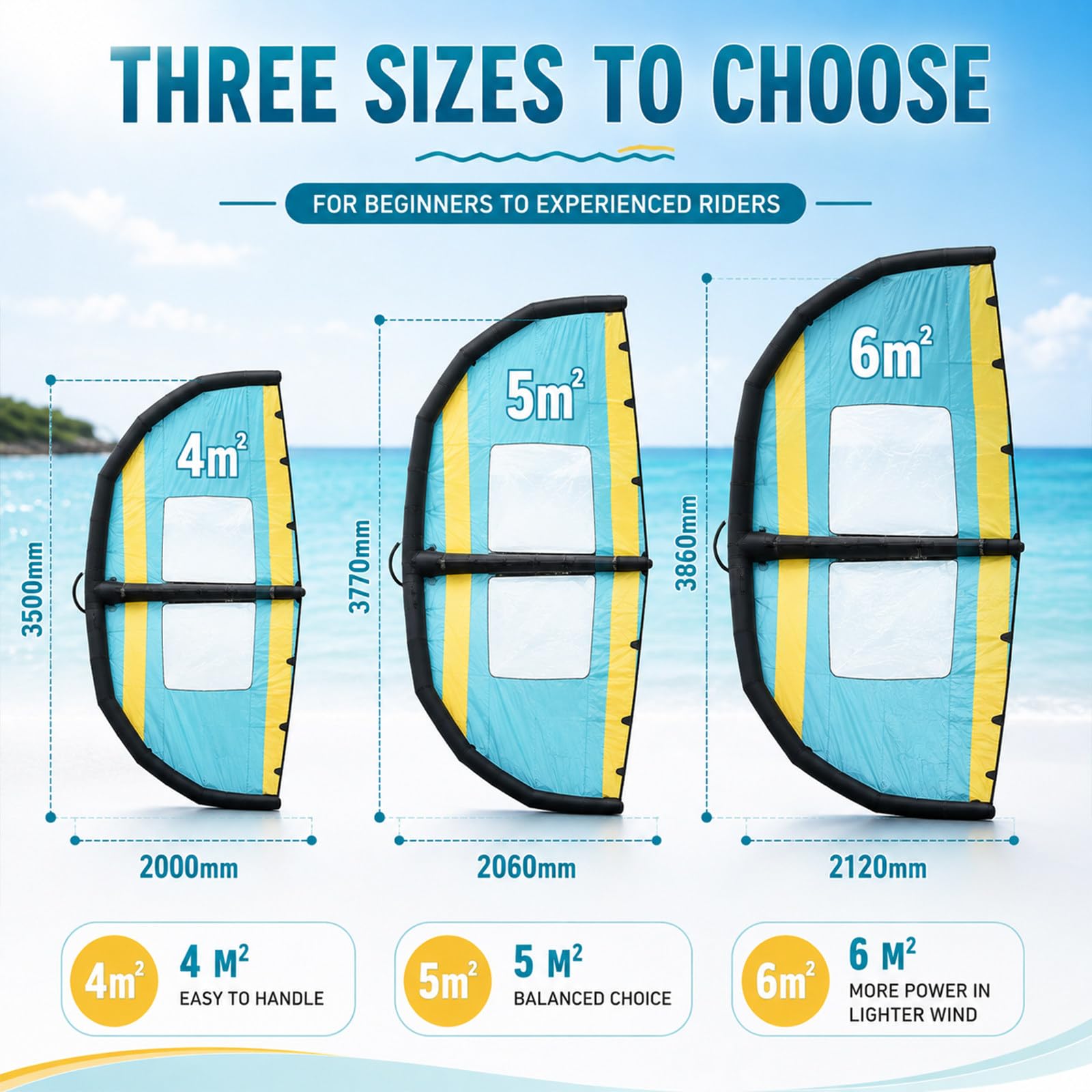 Handgehaltener Surf-Wing für SUP und Wingfoilen 5m²