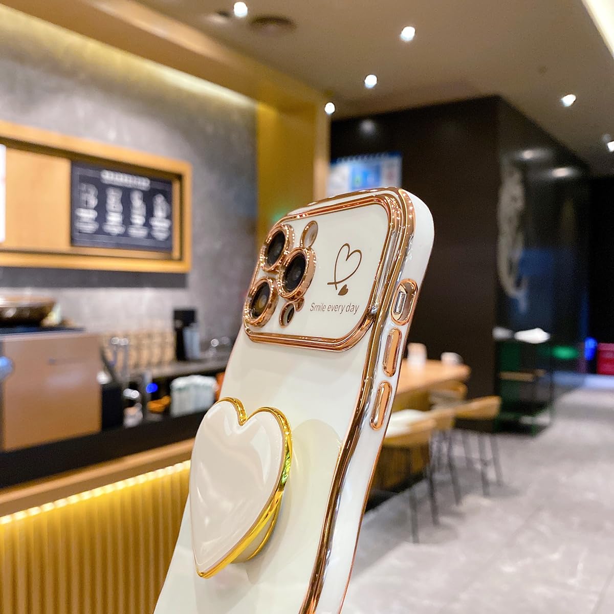 iPhoneアクセサリー Heart Evanglista iPhone 16 Pro Max Case Compatible with iPhone 16 Pro Max Heart Holder case, Cute Wave