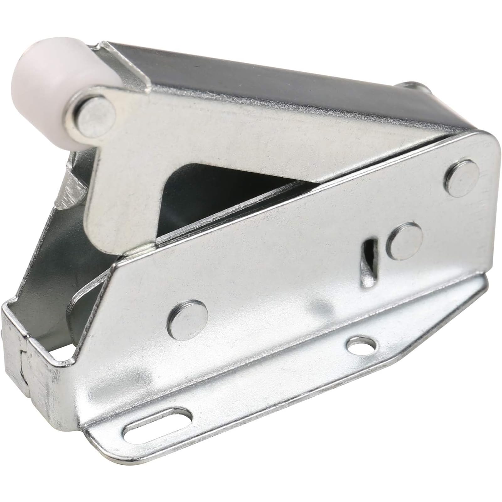 THE WHITE SHOP Automatic Spring Catch for Press to Open Cupboard Doors and Loft Attic Hatches, Cold-Rolled Steel