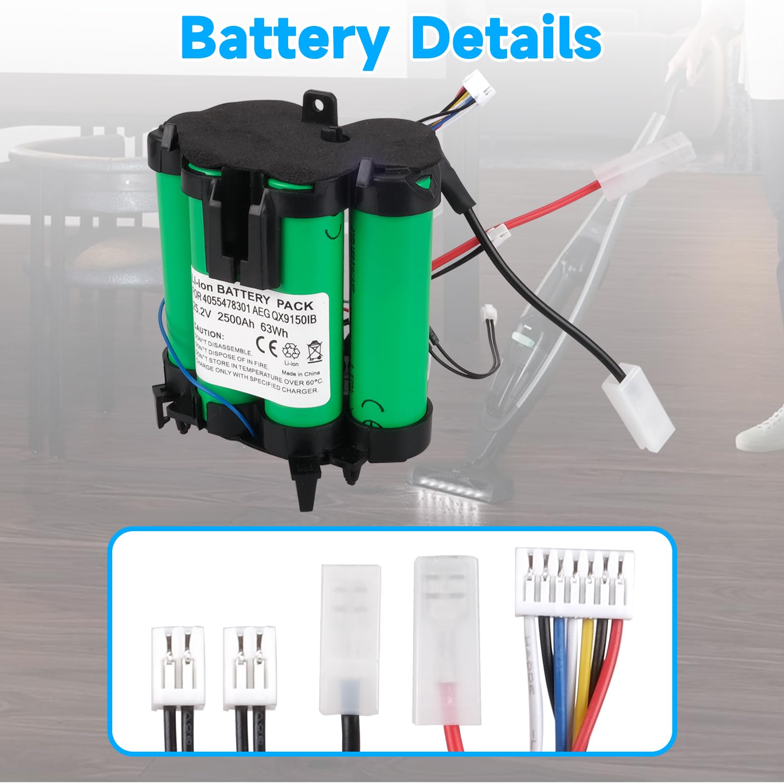 25,2V 2500mAh Batterie Compatible avec AEG QX9-1-50IB, PQ91-50MB, PQ91-ALRGS, QX9-1-40, PQ91-ALRGS, PQ91-ALRGY, PQ91ANIMA, PQ91-ANIMS, PQ91-P50MB, QX 9 1 ALRS, QX 9 1 ALRG Aspirateur