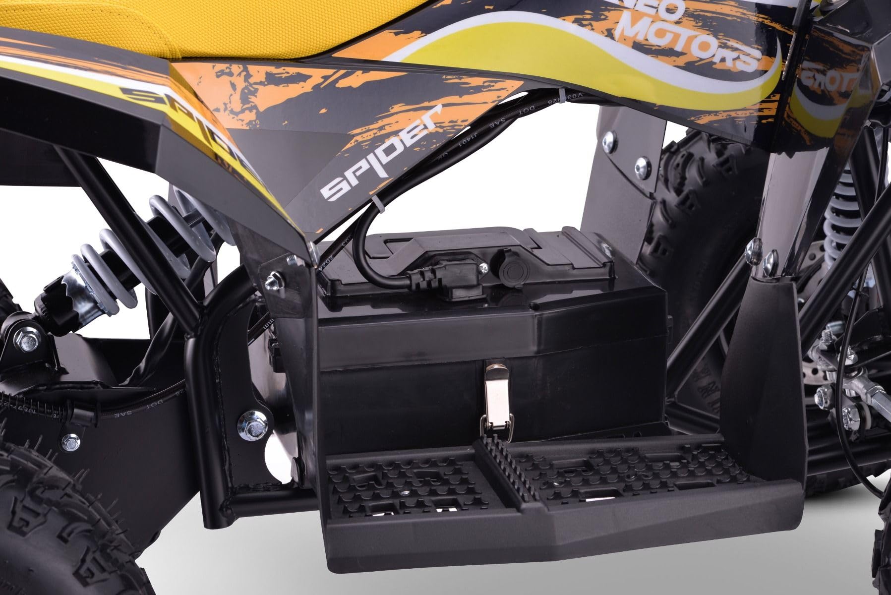 ATV eléctrico Quad para niños Spider Amarillo - 1000 W, Batería: 36 V (3 x 12 V/12 Ah), a partir de 5 años+