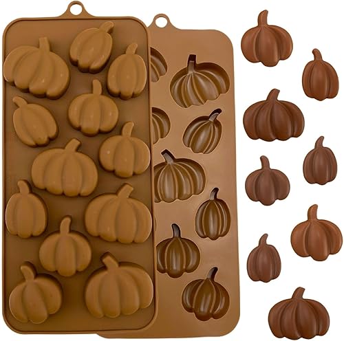 Miniatura 6 de 1 molde de silicona para chocolate para Halloween, calabaza, fantasma, gato, sombrero de bruja, luna, telaraña y forma de murciélago 3D para