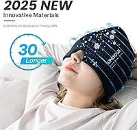Vista 3 de ONLYCARE - Gorro para aliviar migrañas, calmante, envoltura de gel frío sin olor, terapia de frío/calor, para dolor de cabeza por tensión y estrés