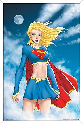 Miniatura 14 de Trends International DC Comics - Póster de pared de Supergirl - Nubes, 14.725 x 22.375 pulgadas, versión enmarcada de madera de granero