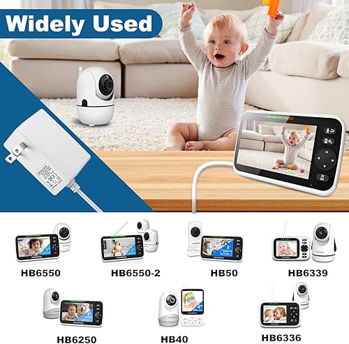 Miniatura 3 de for HellobabyBaby Monitor Charger Replacement Compatible with HelloBaby HB30 HB50 HB66 HB6550 Baby Camera Monitor. Hellobaby Monitor Charger for