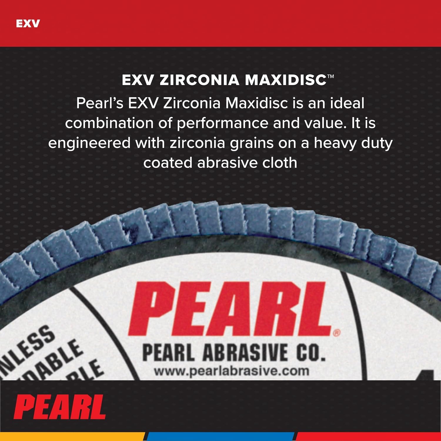 PEARL ABRASIVE CO. EXVZC Maxidisc High Density Flap Disc 4-1/2 x 7/8 Z40 T-27, Pack of 10