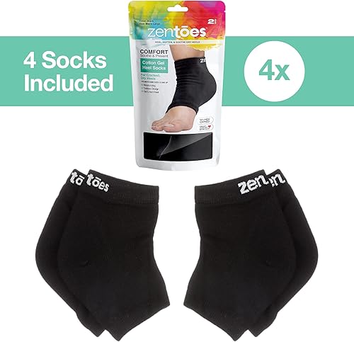 Miniatura 51 de ZenToes Calcetines hidratantes para tratamiento de talón agrietado, vitamina E, aceite de oliva y aceite de jojoba, calcetines de talón para Guepardo