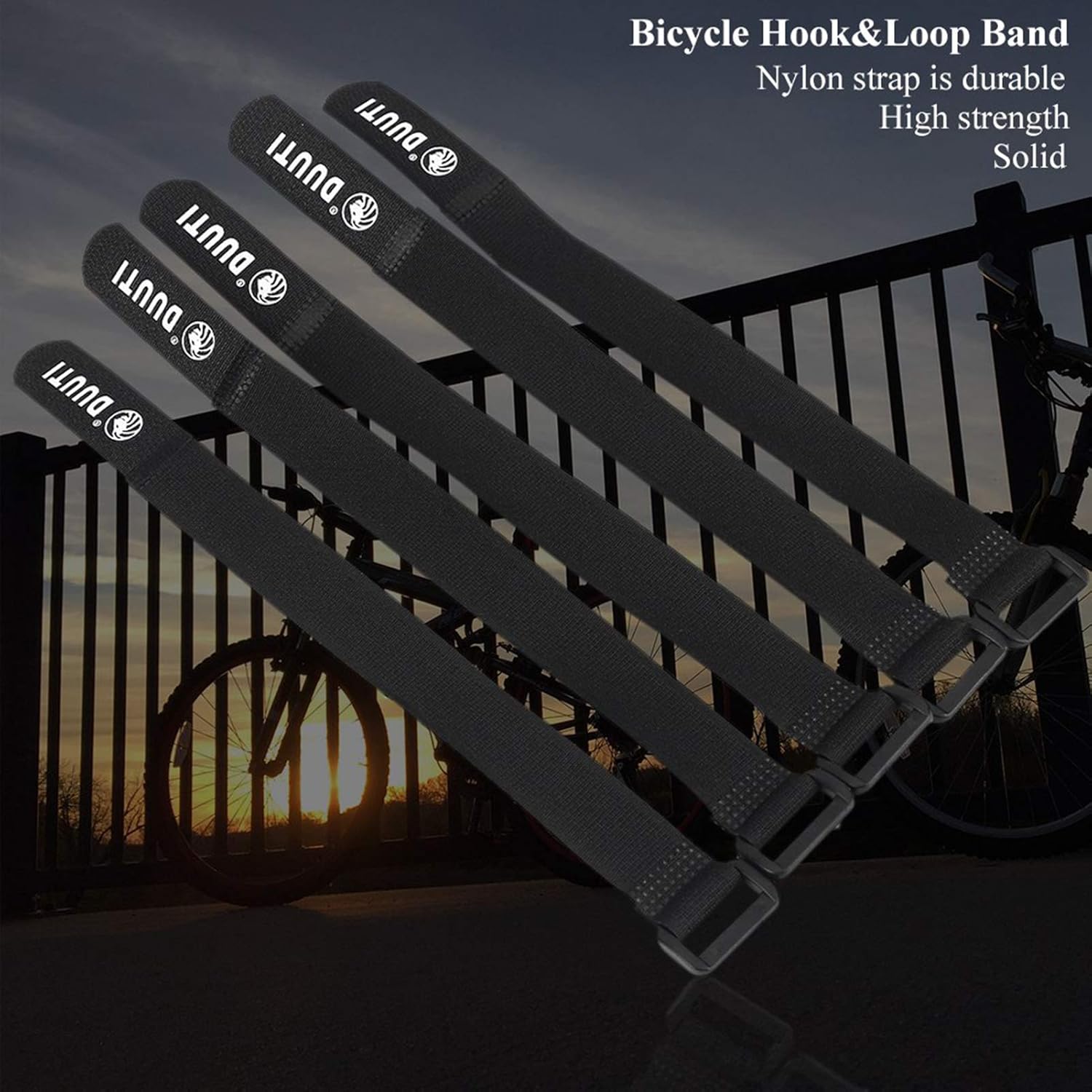 Drfeify Bicycle Hook & Loop Bands, 5Pcs/Set Durable Sports Cycling Riding Adjustable Nylon Bicycle Handlebar Tie Straps Hot(Black) : Sports & Outdoors
