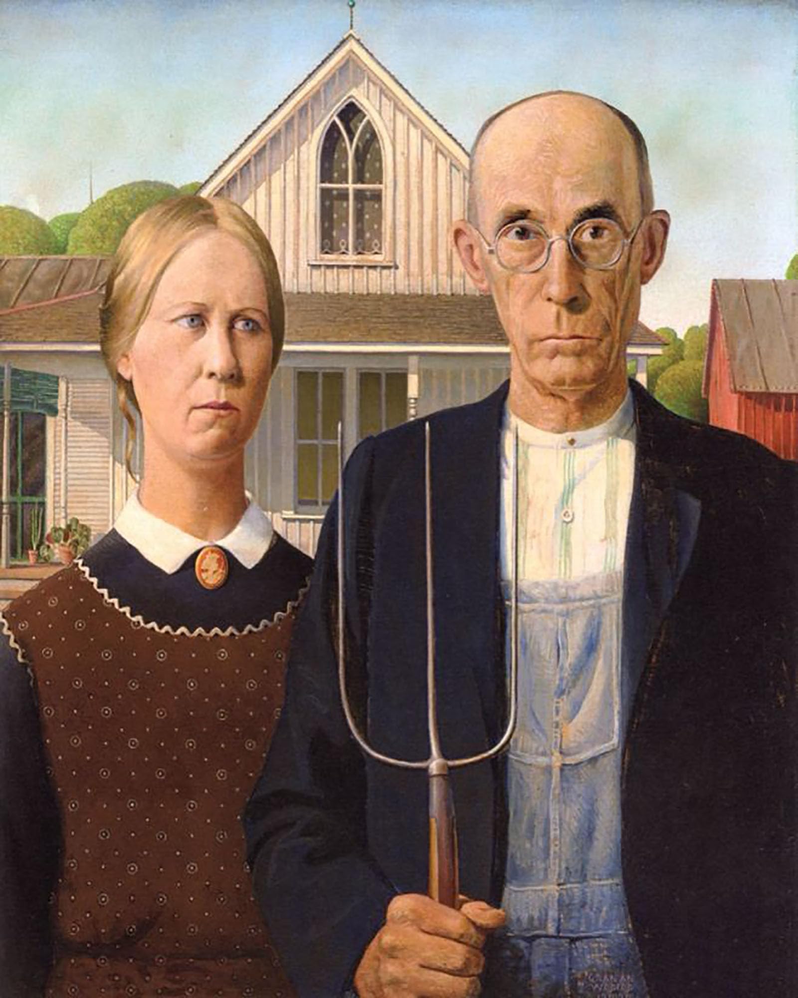 ZHXXFD Paint By Numbers for Adults Kids Beginners Landscape Famous Paintings with Frame 40X50CM American Gothic - Grant Wood,C20