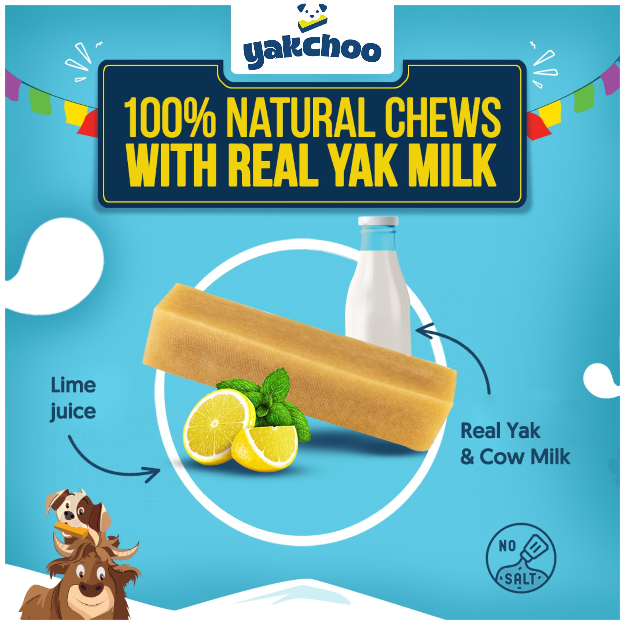Yakchoo Premium Himalayan Yak Chews for Dogs 140g(Medium - 2 Chews), 70 g (Pack of 2) - Image 2