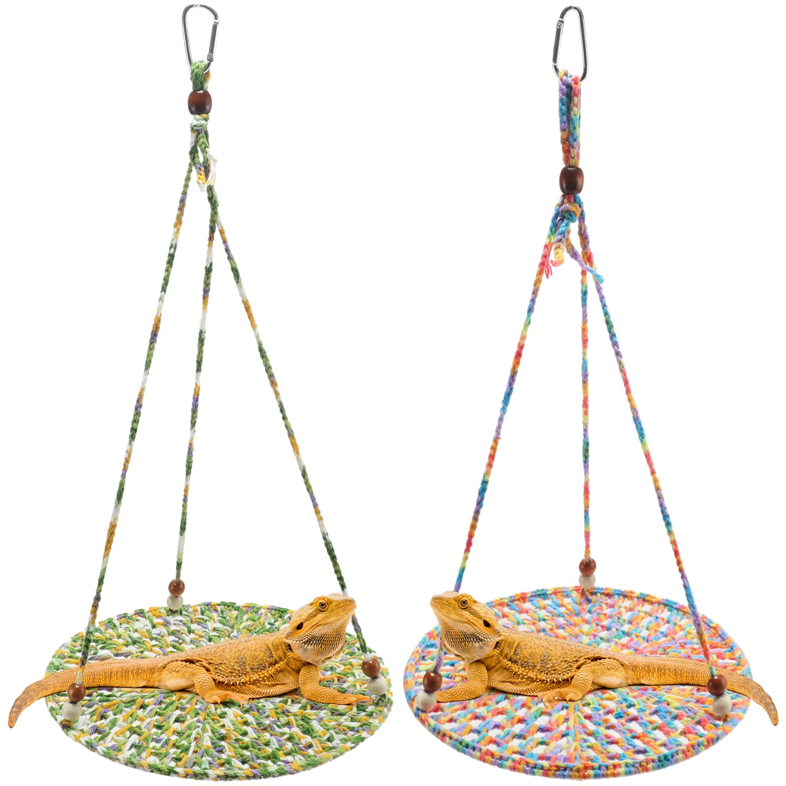 Lot De 2 Hamacs En Jonc De Mer Pour Reptiles Levemolo - Pour Dragon Barbu, Lézard, Gecko - Sans Ventouses