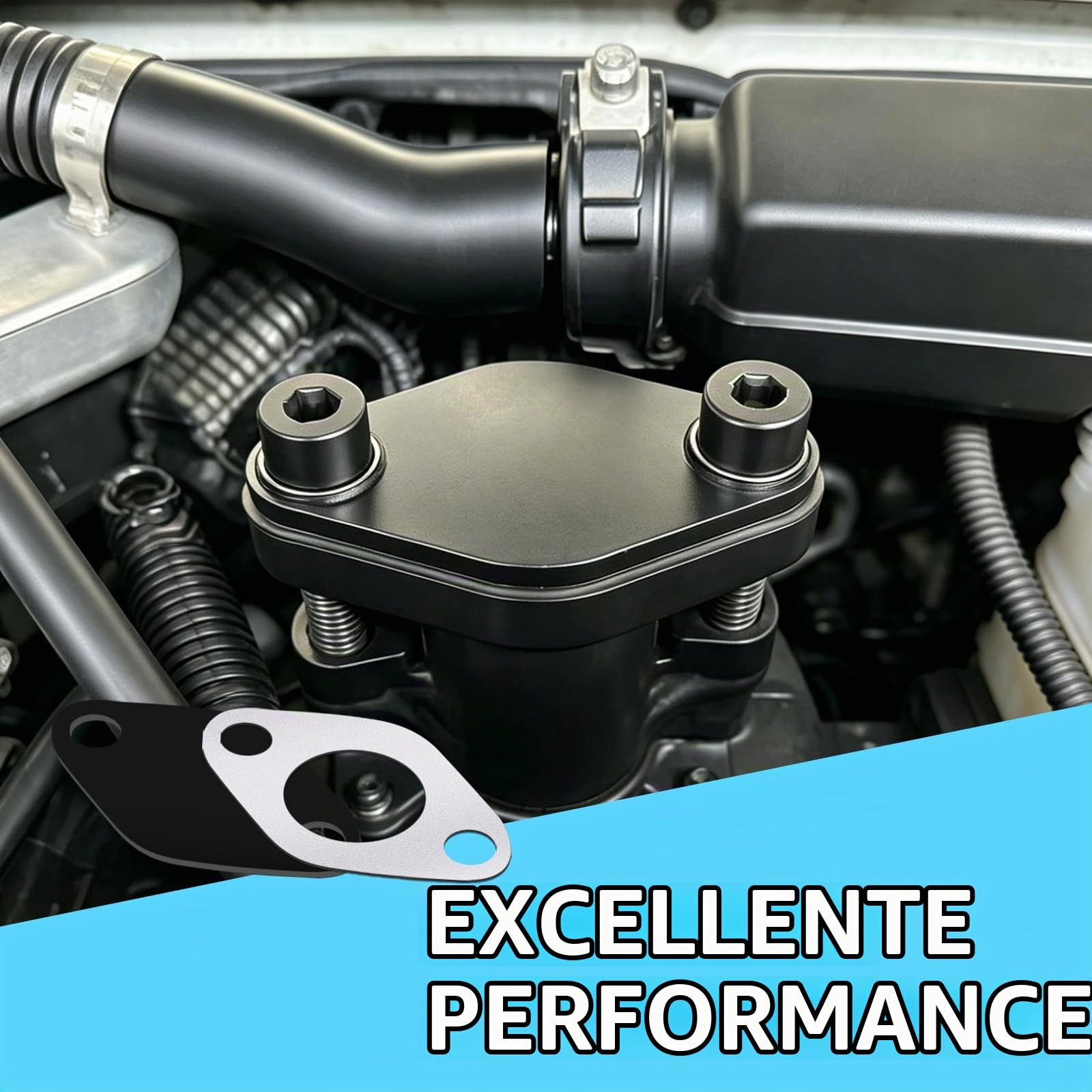 Kit Suppression Vanne EGR 1.9 TDI, EGR Valve Removal 57mm convient pour moteurs ASZ BKC BXE ARL BLT BJB BXF BSW BUK BPX AXC AXB AUY BTB, pour A3 A4 A6 Golf OE 038131501AT 038131501T 038131501AB noir
