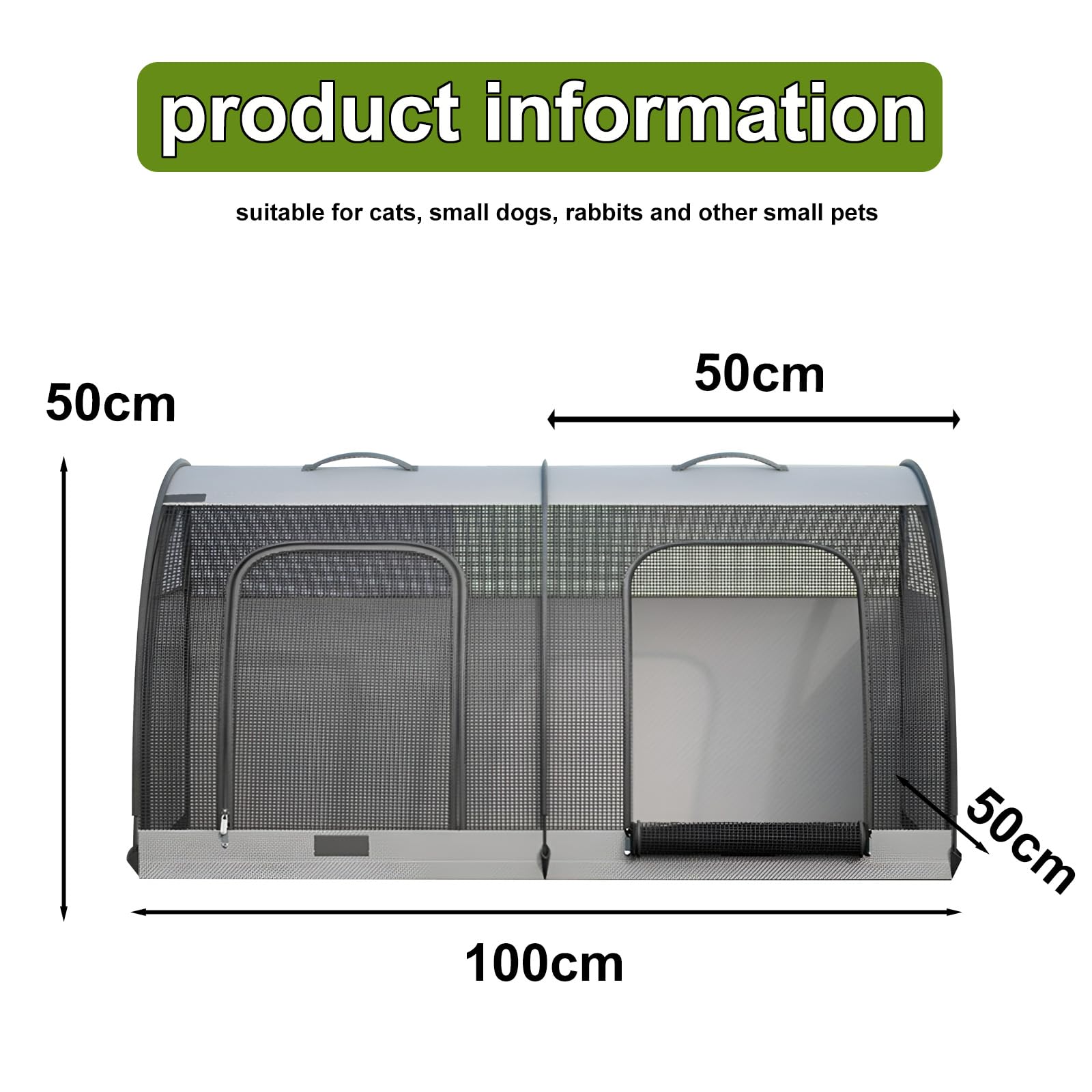Flatbare Autositz für 2 Katzen oder kleine Hunde, Wasserdichter Hundeautositz für Rück, Waschbares Katzentransportbox für Picknick, Reisen, Tourismus 100X50X50