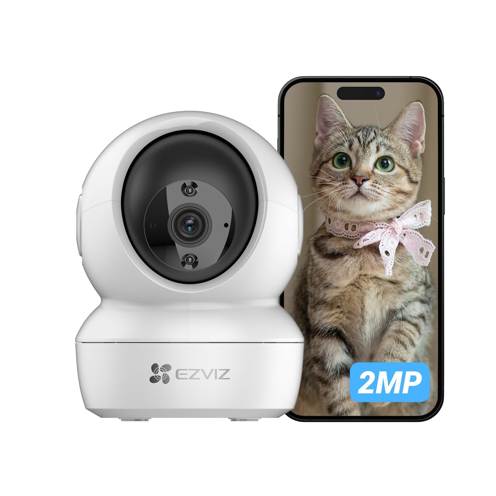 EZVIZ EZVIZ C6N Telecamera Wi-Fi Interno 1080p Videocamera Sorveglianza Interno Pan/Tilt/Zoom Compatibile con Alexa, Rotazione a 360°, Visione Notturna, Tracciamento del Movimento e Audio Bi-direzionale