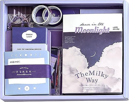 Miniatura 8 de Kit de álbumes de recortes estéticos morados (346 piezas), kit de suministros para álbumes de recortes, kit de diario basura con suministros para