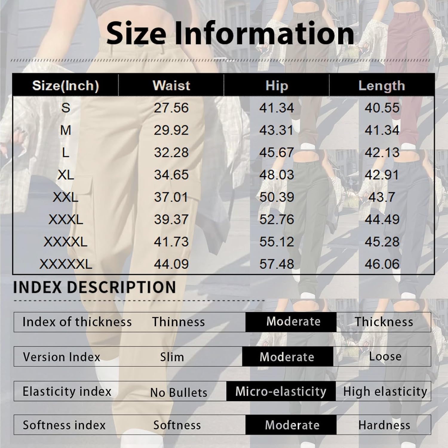 SGASY Stretchy Cargo Pants for Women with Pockets High Waisted Streetwear with 6 Pockets Casual Comfy Cotton Trousers
