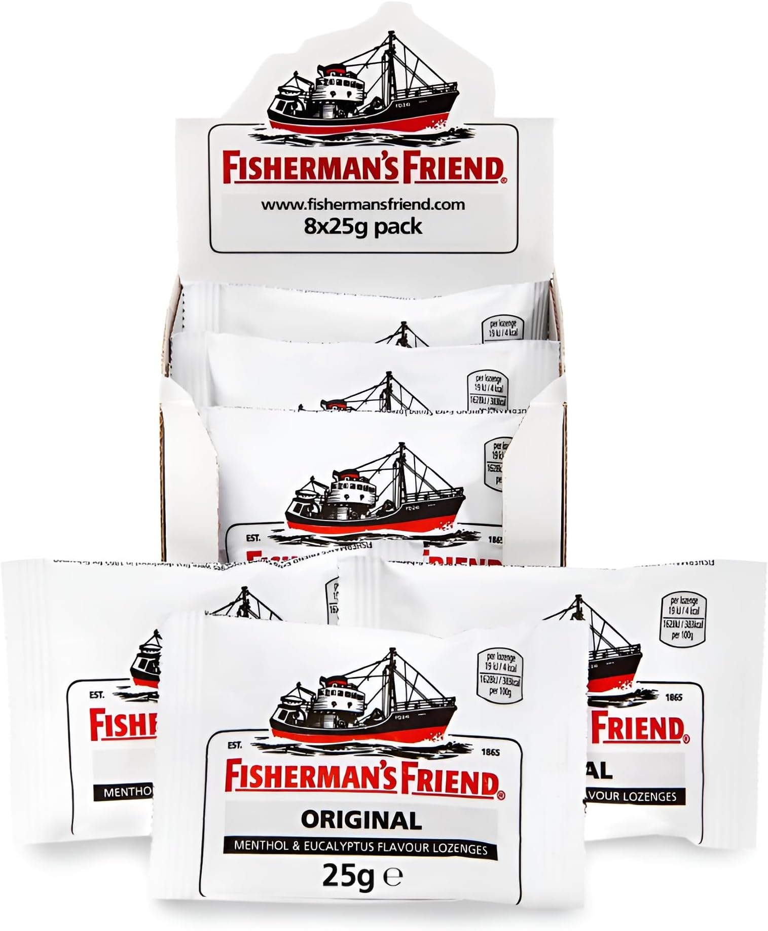 Original Extra Strong Menthol & Eucalyptus Lozenges, Pack of 8 (25 g)