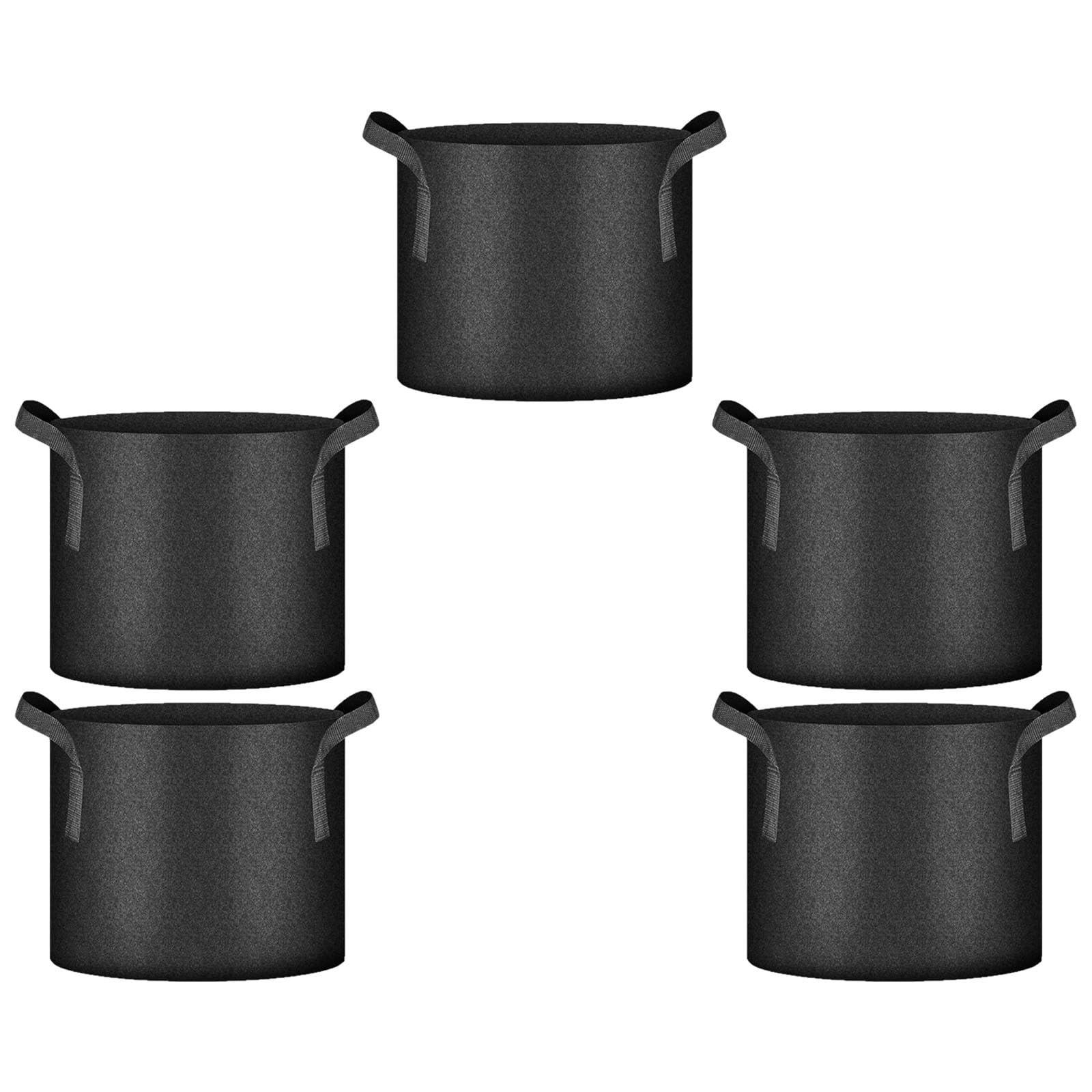 Hsioluted 5Pcs 3/5 / 7/10 Gallon Potato Grow Bags Thickened Nonwoven Fabric Grow Bags for Growing Potatoes Plant Garden Planter