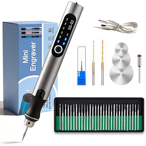 USB Rechargable Engraving Machines Pen with 35bits,Mini Electric Engraver Etching Machines Cordless Rotary Tools Engraved Jewelry Stone Metal Plastic Wood Resin Model