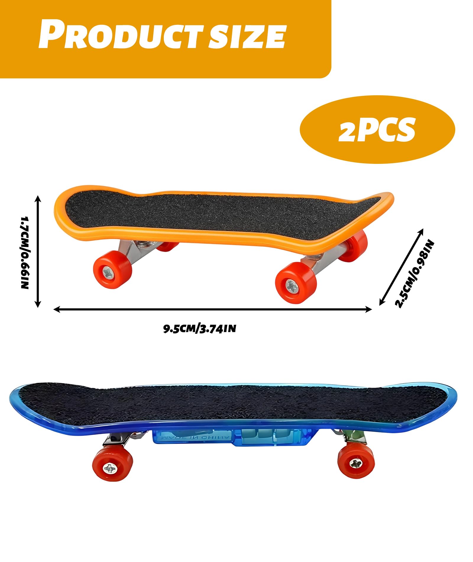 AGMITRAKA Fingerboard Set, Two Mini Skateboard Toys for Finger Tricks and Fidget Play, Durable Finger Skateboards with Authentic Design, Compact Size for On-The-Go Entertainment - Image 2 thumbnail