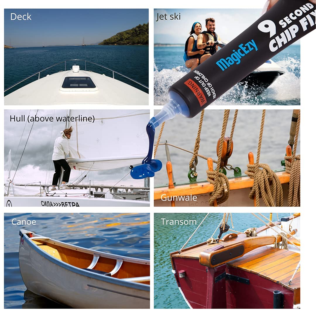 MagicEzy 9 Second Chip Fix (Snow White) Fix Fibreglass Damage Fast