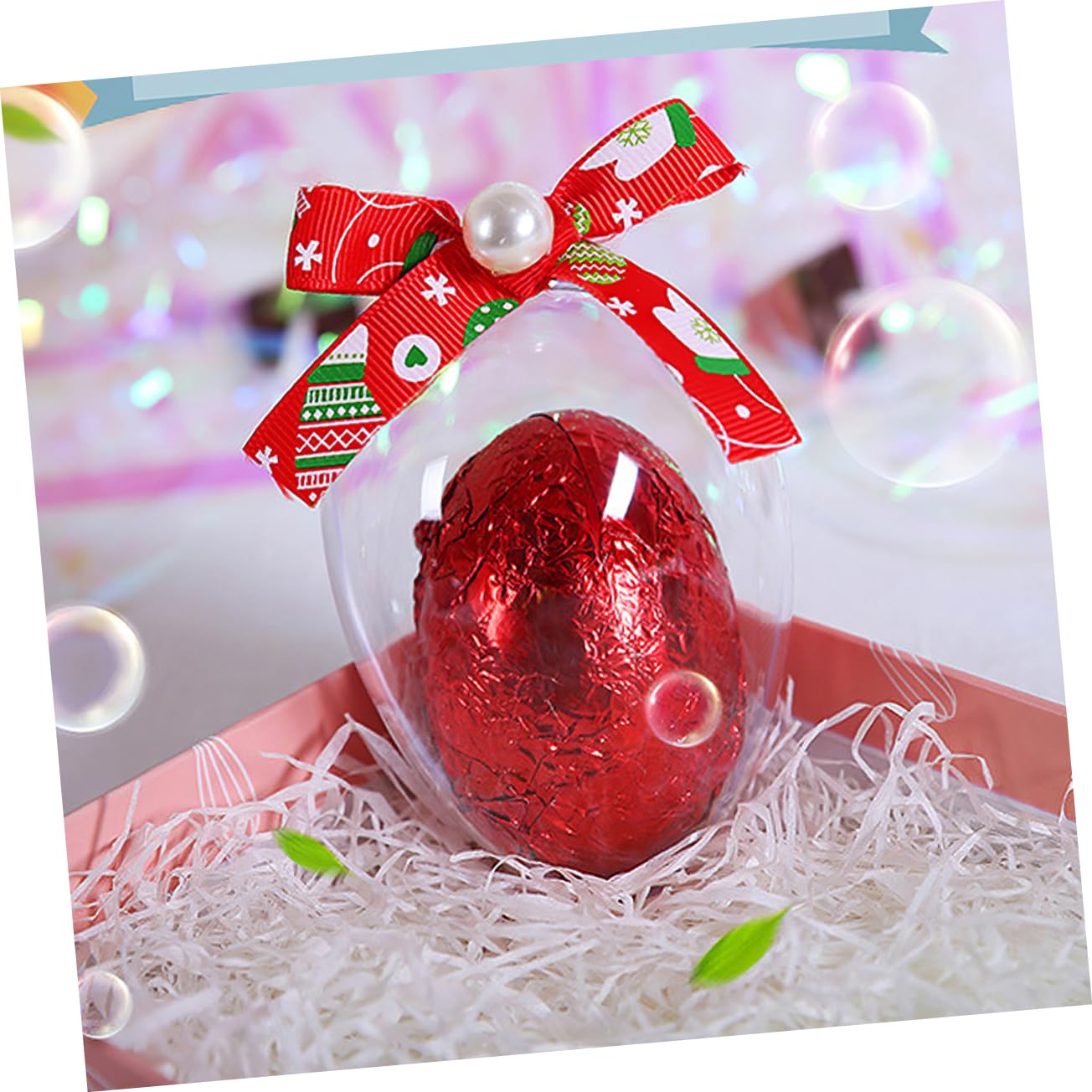 5 Pezzi di Uova di Pasqua in Plastica Trasparente Riempibili Palline Trasparenti per Ornamenti Pasquali Ideali per Scatole di Caramelle Pasquali Forniture per Feste Primaverili E