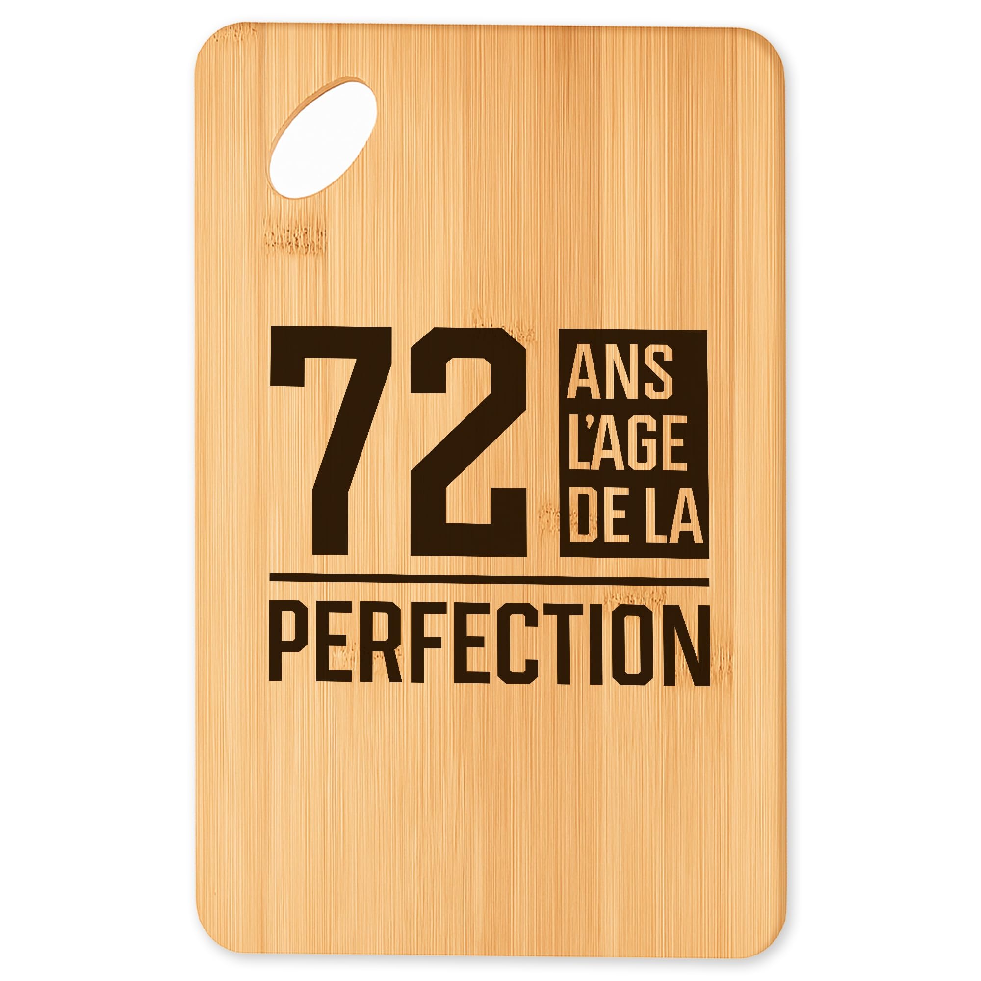 Planche à découper 72 ans : le cadeau original en bambou pour l'apéro