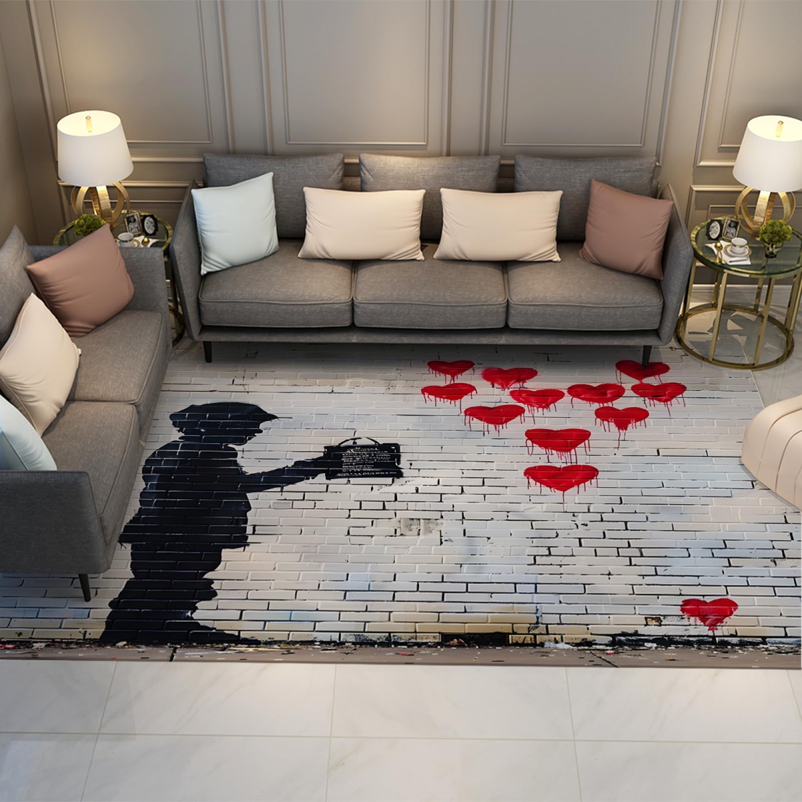 Tapis salon Banksy pop culture - Tapis de sol chambre enfant 80x150