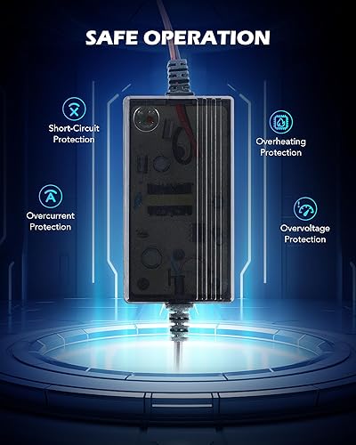 Miniatura 4 de Orion Motor Tech 1 cargador y mantenedor de batería de 12 V, cargador de goteo para cargar barcos, motocicletas, cuatrimotos, cortacéspedes