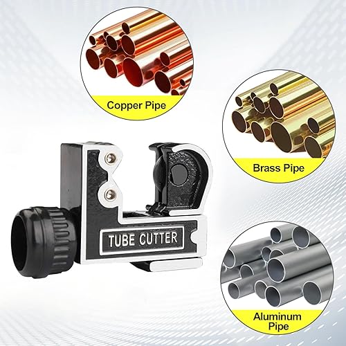 Miniatura 4 de Spurtar Mini cortador de tubos de 18 a 1-18 pulgadas (0.118-1.102 in) cortador de tubos para cobre, latón, tubería de aluminio para fontanería,