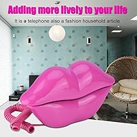 Vista 5 de Teléfono de labios con forma de labios en forma de labio, lindo escritorio brillante con cable para el hogar, hotel, oficina, decoración, regalo