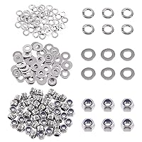 Vista 25 de Swpeet 45 piezas de tuercas de bloqueo hexagonales de acero inoxidable SAE 304 de 1/2"-13, arandelas planas de 1/2", kit surtido de arandelas