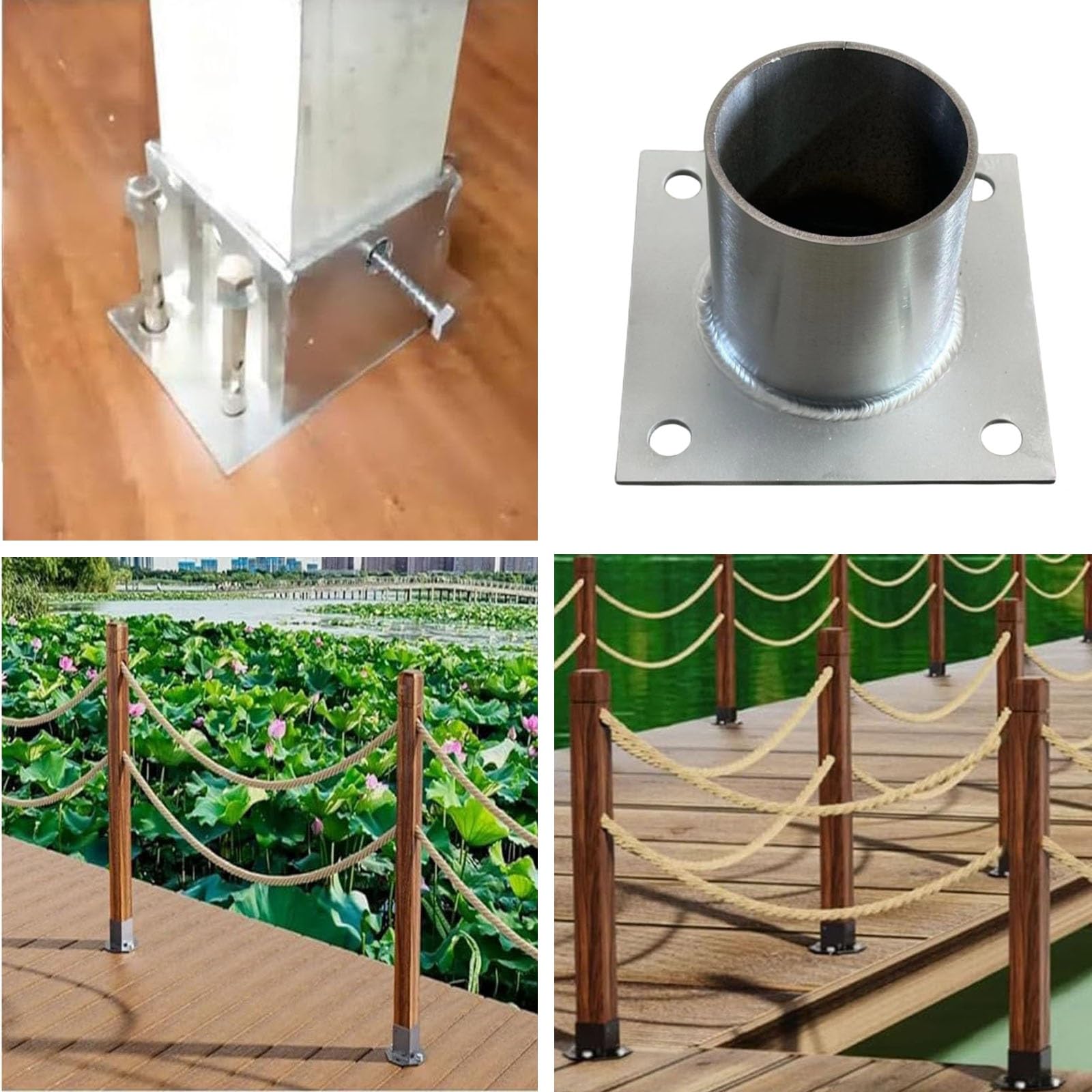 Staffa base for montante in acciaio resistente, altezza 30 80 120 mm, copertura della del supporto for tondo in inossidabile, robusta piastra di ponte(D 150 MM H 120 MM)