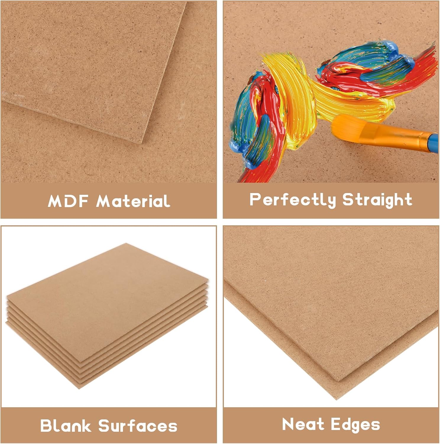 15 Pack 12” x16” MDF Boards - 1/8” Thick Boards for Crafts, Medium Density Fiberboard Unfinished Wood Art Boards Blank Wooden Blocks Chipboard Panels for DIY Crafts, Painting, Engraving