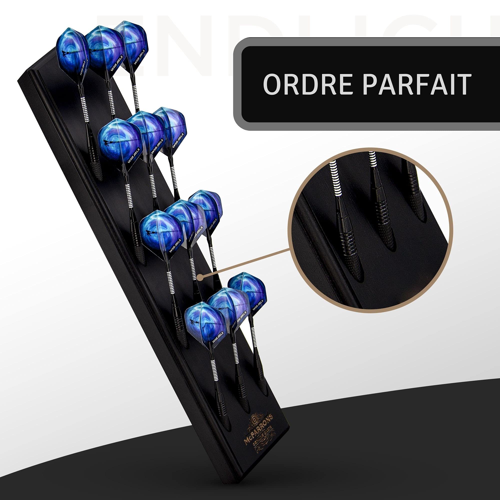 Porte Flèchettes en Bois pour 12 Fléchettes - Support Mural Pratique, Idéal comme Accessoire pour Toutes Les Cibles, Convient aux Steeldarts, Softdarts