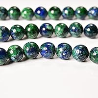 Vista 2 de Cuentas de lapislázuli fénix natural de 0.236 pulgadas para joyería, cuentas redondas sueltas de piedras preciosas para hacer tu mismo, cuentas