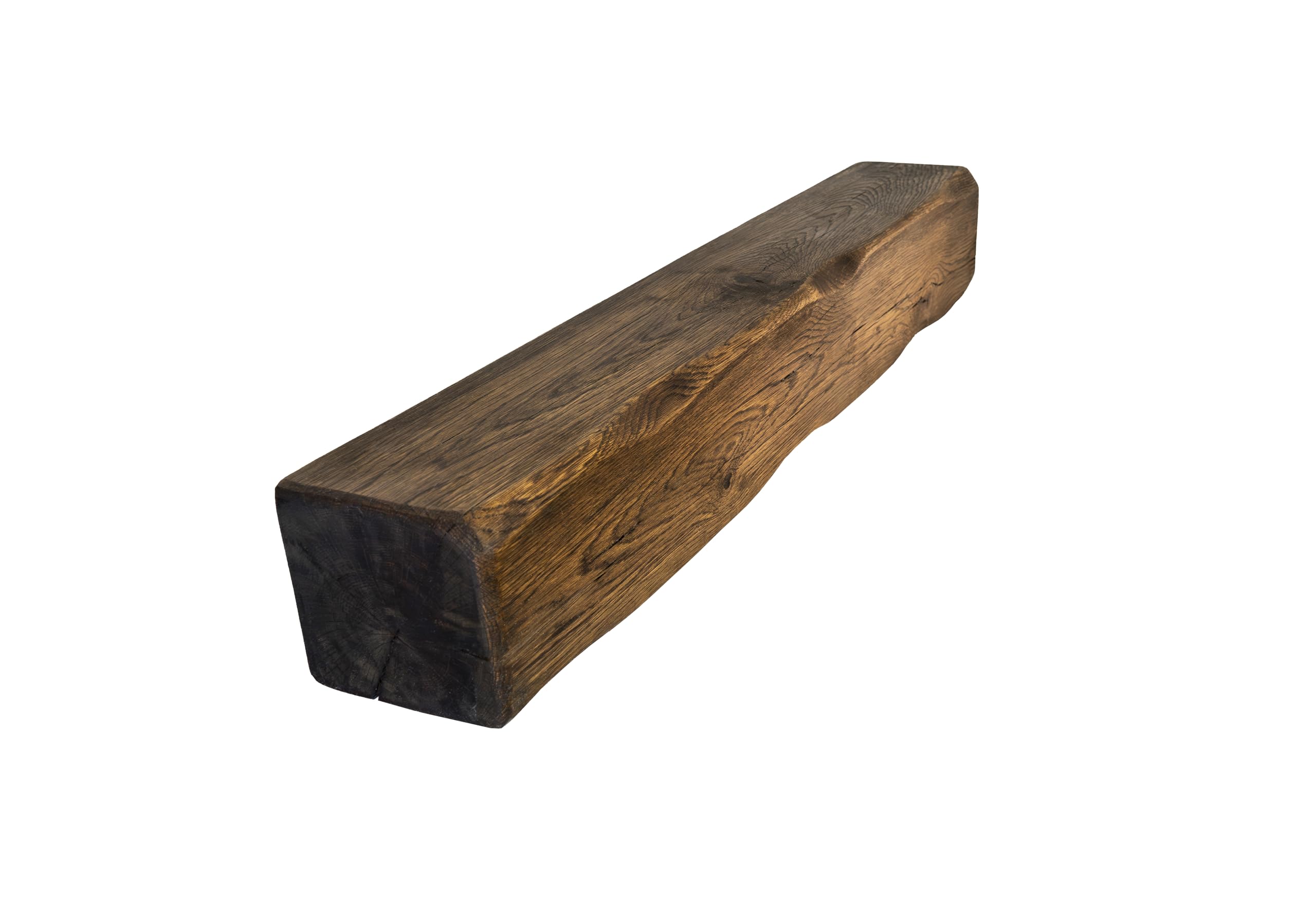 oakleys oak Genuine Solid Oak Beams for Fireplaces- Oak Floating Shelf for Home Decor- Rustic Shelves to Decorative Logs for Fireplace- Heavily Worked- Beam Size(110x15x15) Cm