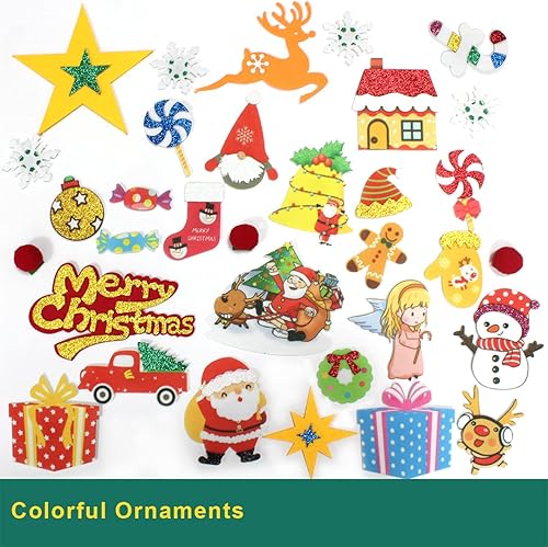 Miniatura 7 de Decoraciones de Navidad, árbol de Navidad de fieltro para niños pequeños con parte ornamental, juego de árbol de Navidad en capas de 3.3 pies para