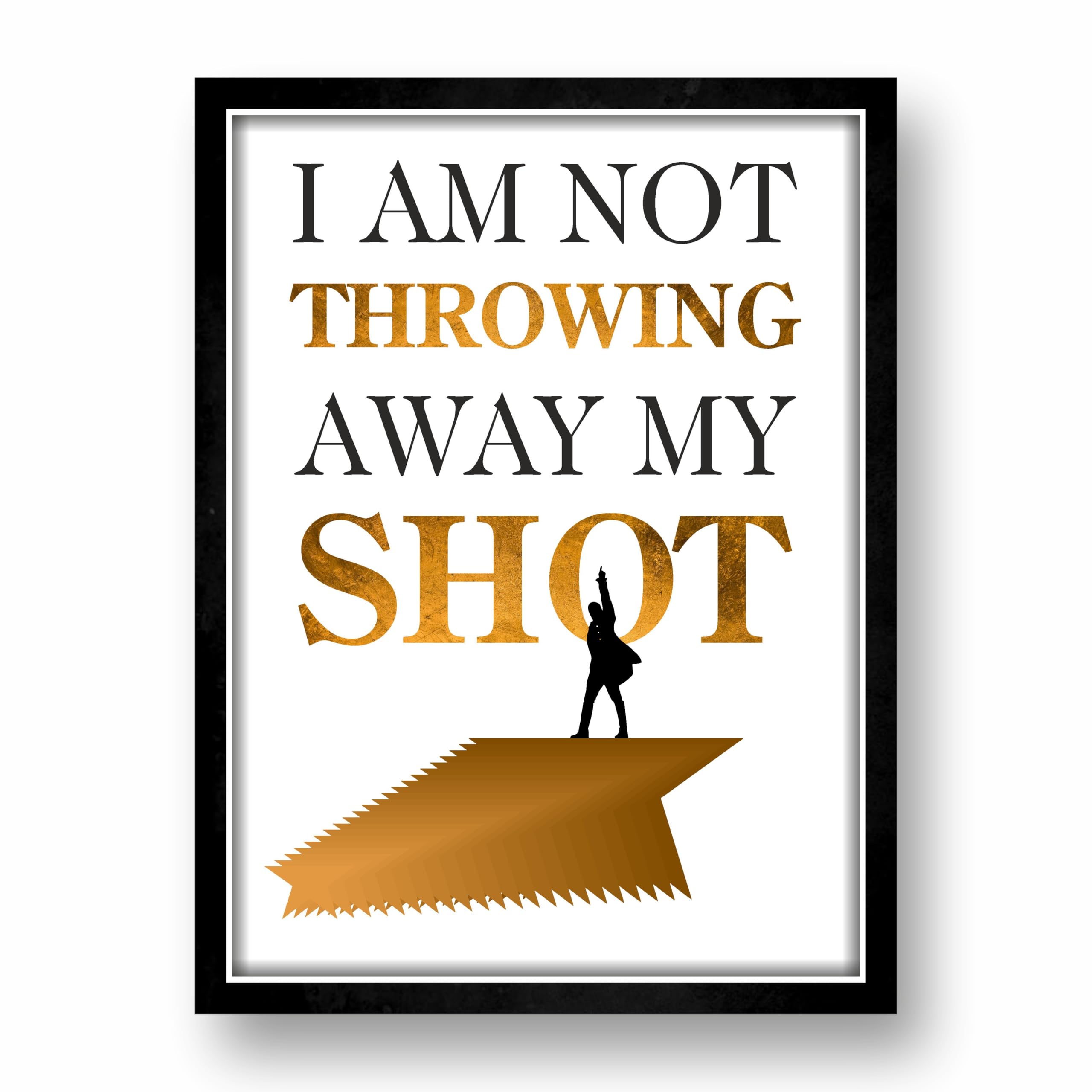 Hamilton Quotes 9.25 by 12.8 in Black Fiber Frame