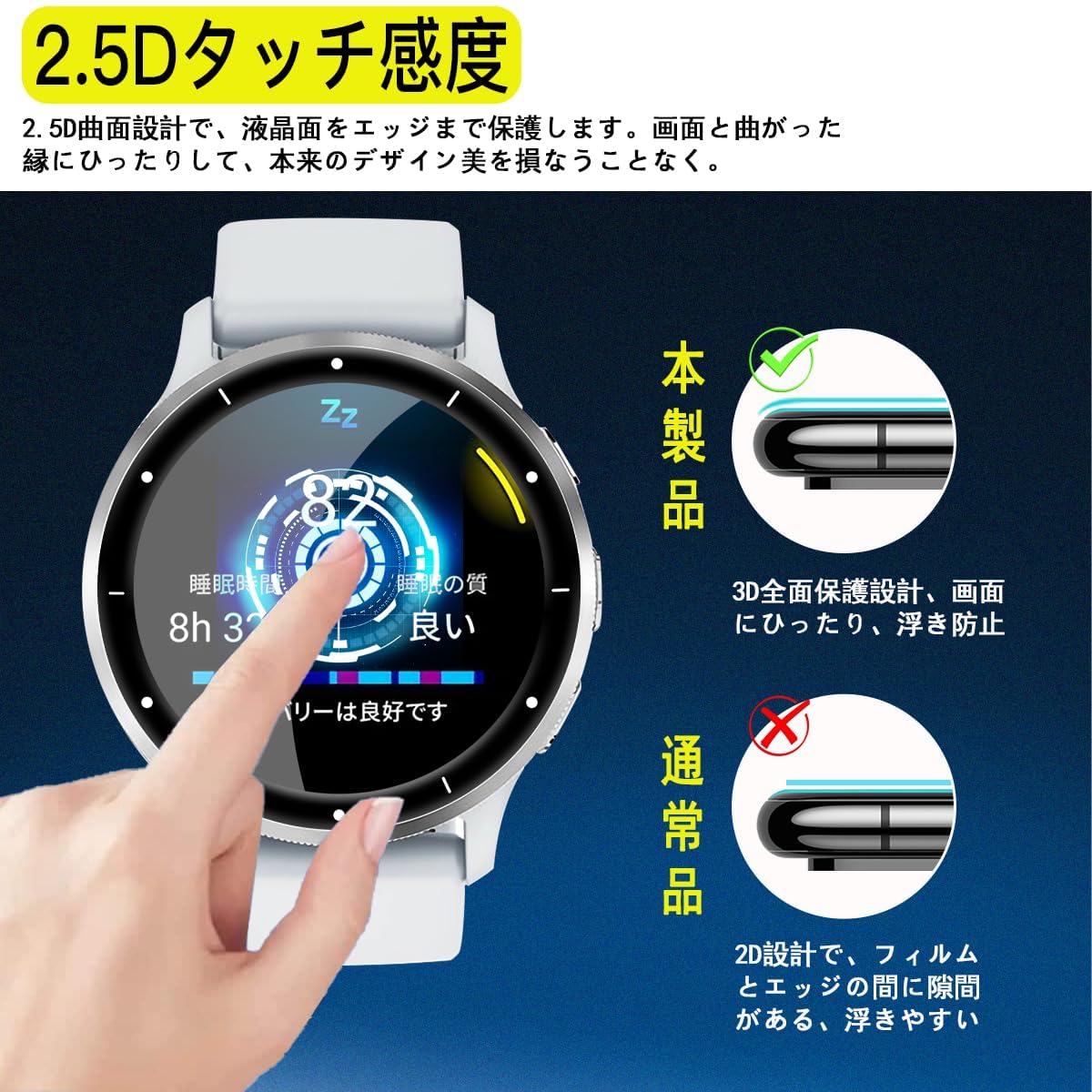 Amazon | 対応 GARMIN Venu 3 フィルム 3枚セット PET複合材 全面保護 