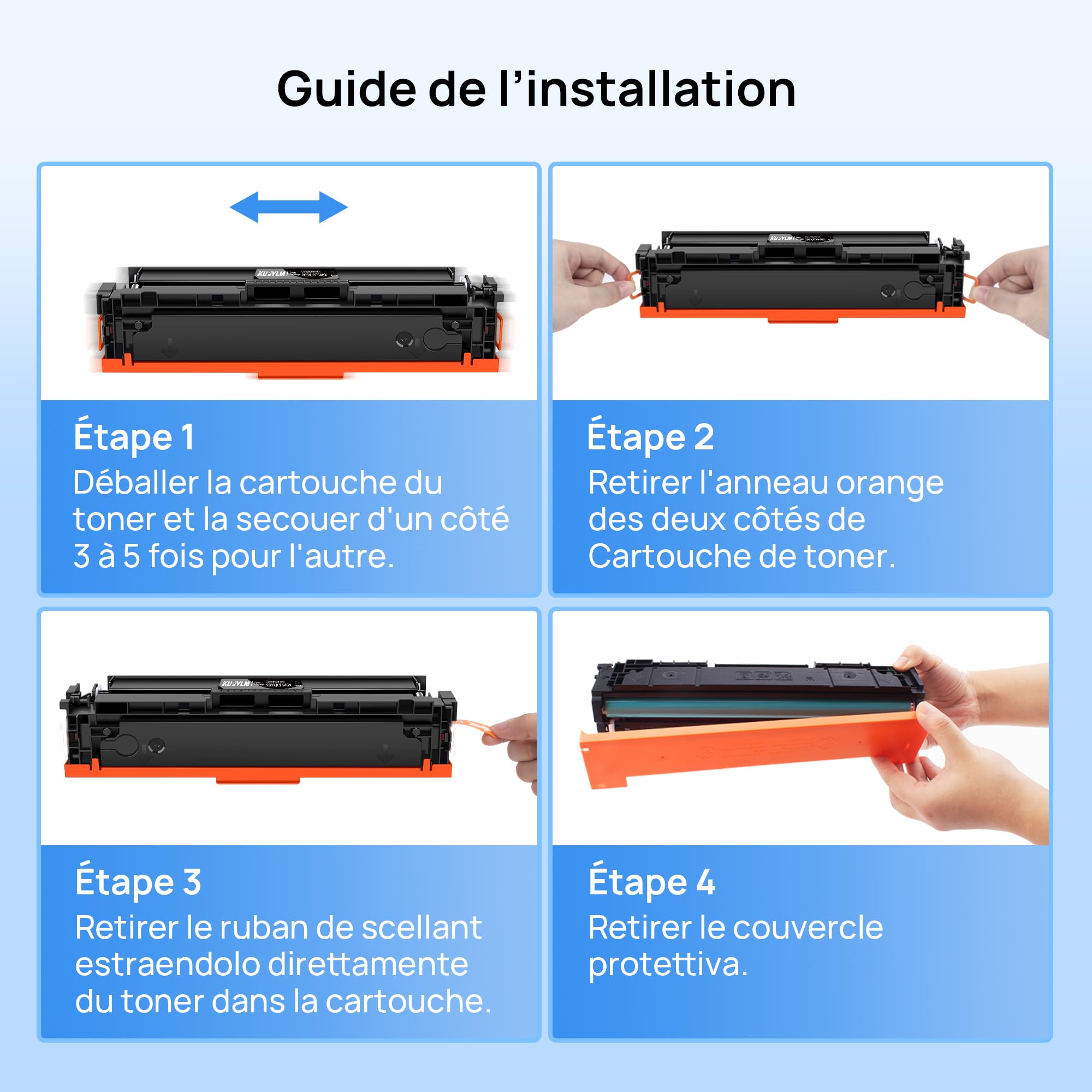 203X 203A Compatible pour HP Color LaserJet Pro MFC M281fdw M281fdn M280nw | Compatible pour Toner HP Color LaserJet Pro MFC M281fdw M281fdn M280nw M254dw M254nw pour HP 203X jaune cf541x (4-Pack)