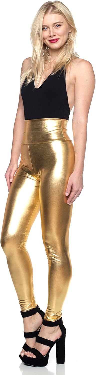 Cemi Ceri Women's Faux Leather Leggings – High Waisted Tummy Control Stretch Pants, Dressy Shiny Slim Fit Jeggings - Image 3