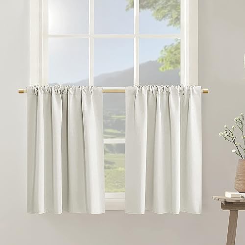 Very Little - Cortinas para ventana de cocina pequeña, con bolsillo para cortinero, oscurecimiento de la habitación, bloqueo de calor solar,