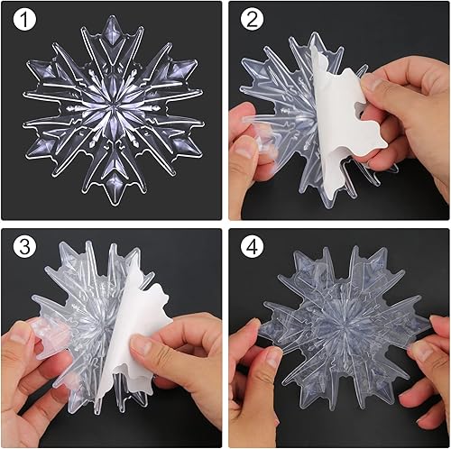 Miniatura 3 de Almohadilla de snowboard para pisadas, almohadilla de agarre de snowboard transparente 3D con diseño de copo de nieve para snowboard