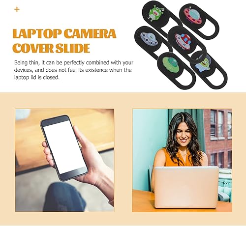 Miniatura 4 de Mobestech Cubierta de cámara para cámara, cubierta decorativa para cámara web, cubierta deslizante para portátil, tableta, teléfono celular,