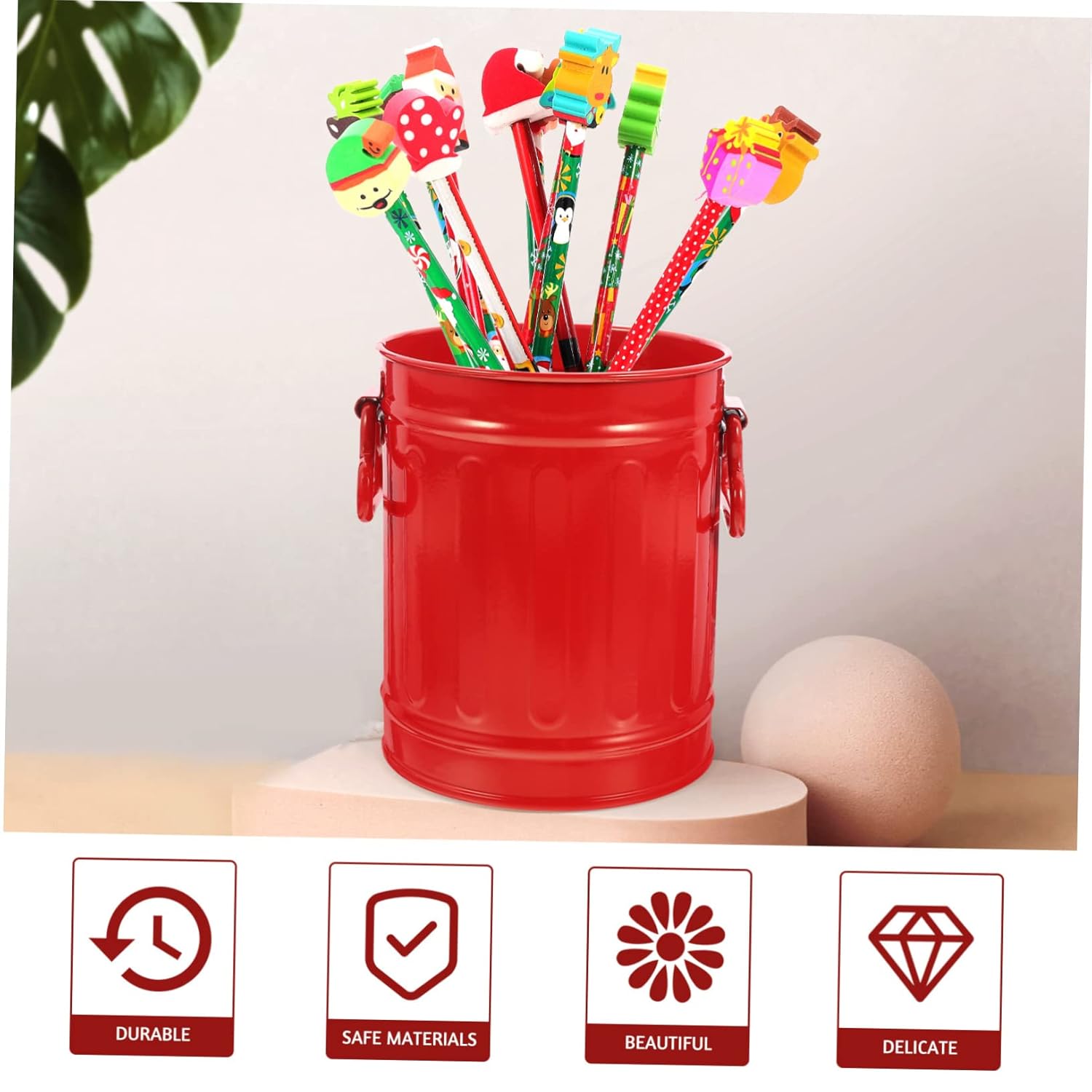 EXCEART 3pcs Creative Iron Waste Can Multi-Functional Design for Desk Organization Pencil Holder and Makeup Brush Storage for Home Office