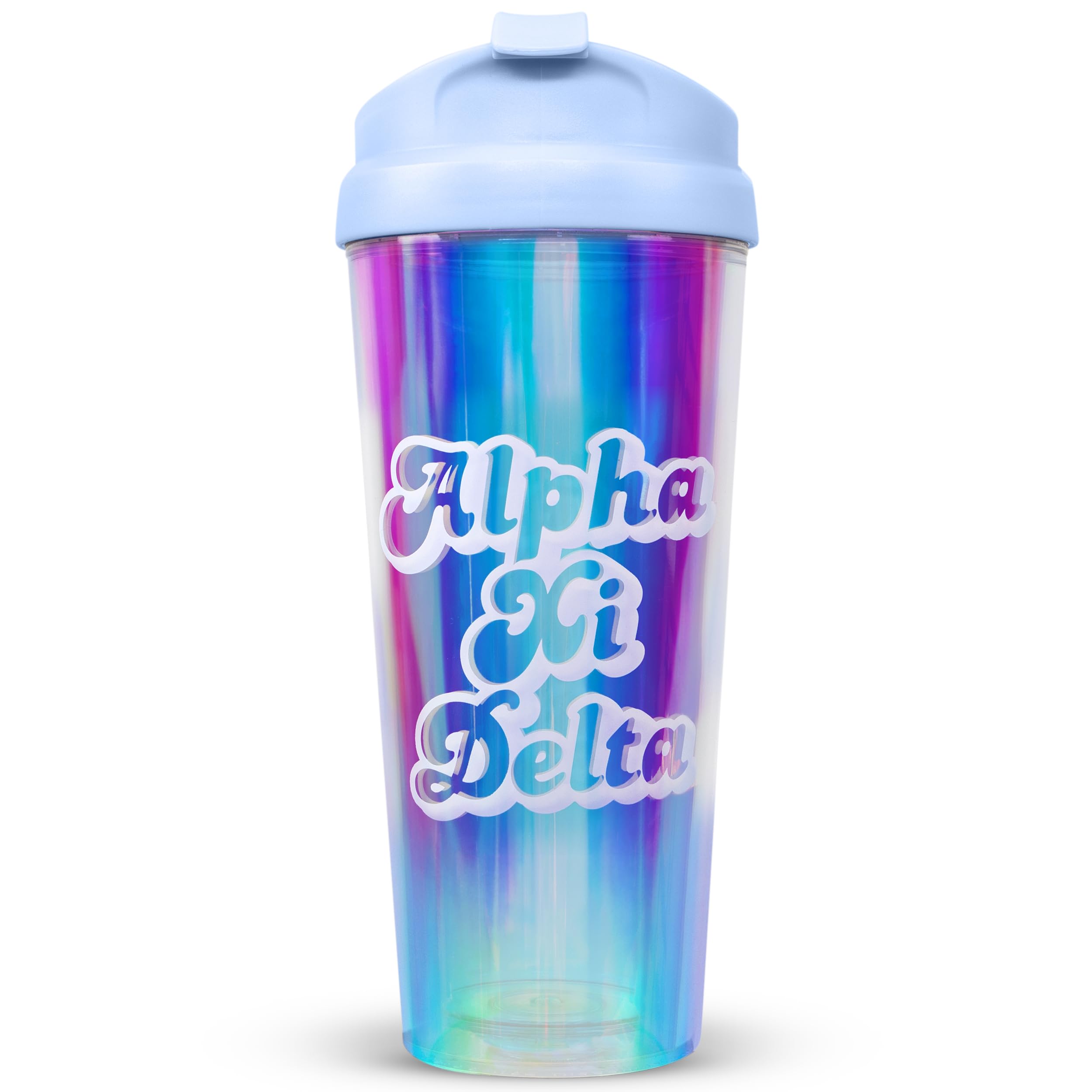 Vaso estilo retro Alpha Xi Delta de cristal con diseño clásico de hermandad